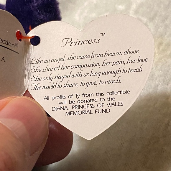 “Princess” Beanie Baby from 1997 with original hang tag - Picture 8 of 11